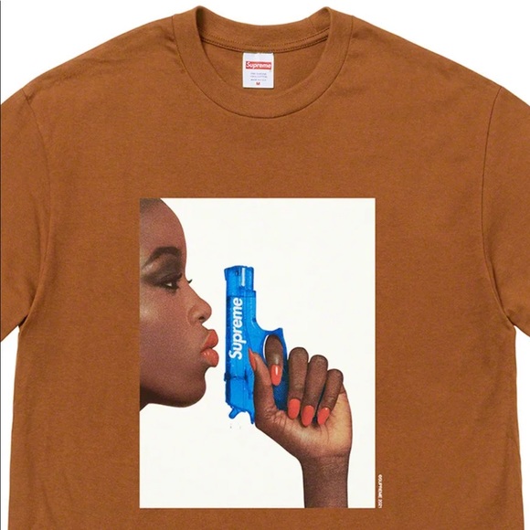 SOLD ❌ Supreme Water Pistol Tee in Brown - Picture 2 of 3